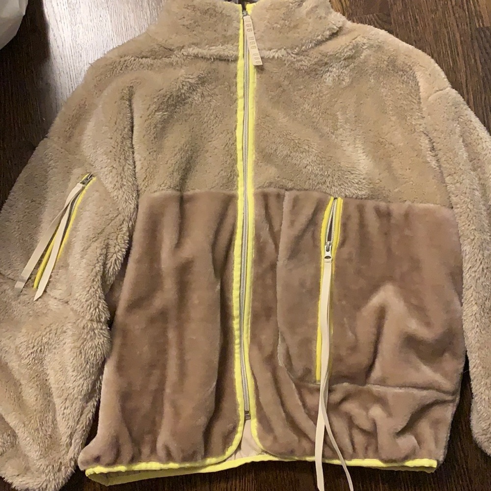 ugg fluffy tan zip up